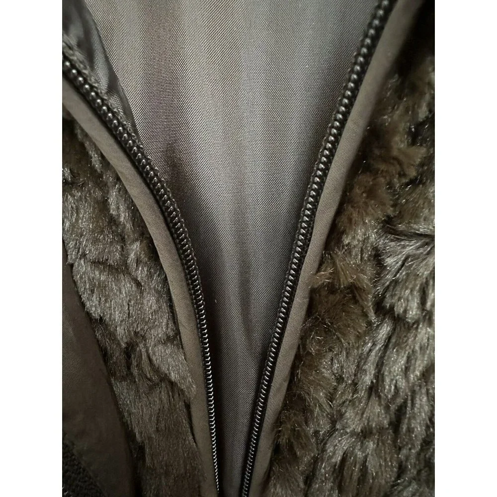 Womans Petite P/M Outdoor Vest Double Zip Faux Fur Inside Zip Charter Club